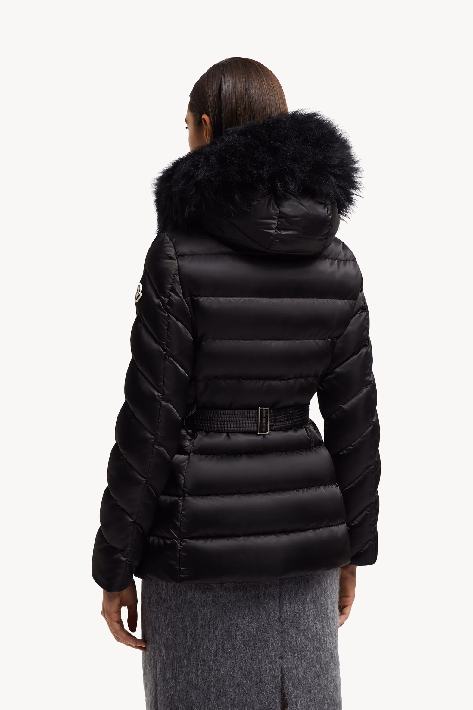 Doudoune courte à capuche bordée de shearling Cupidone Femmes Noir Moncler 5